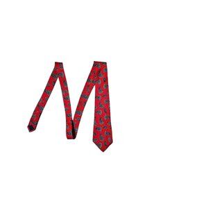 Vintage Kenneth Stevens Silk Red Paisley Tie